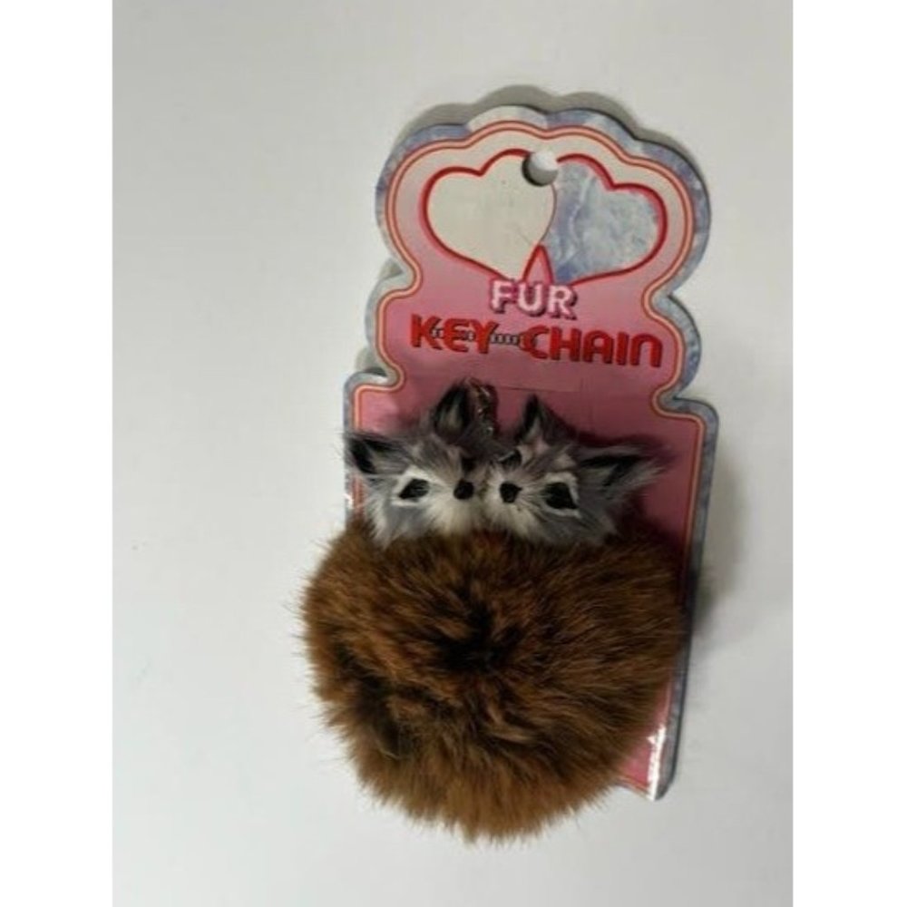 1999 Fluffy Keychains- Gray Cat